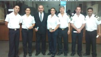En la foto: Pablo Santín, Noelia Gallego, Jorge Morel, Eugenia Duche, Jorge Merlo, Juan Frau y Sandro Viera